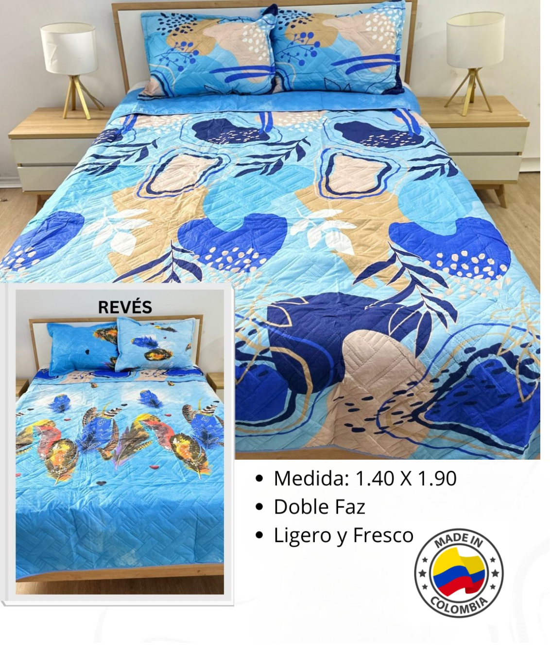 Cubrelecho Mar Azul