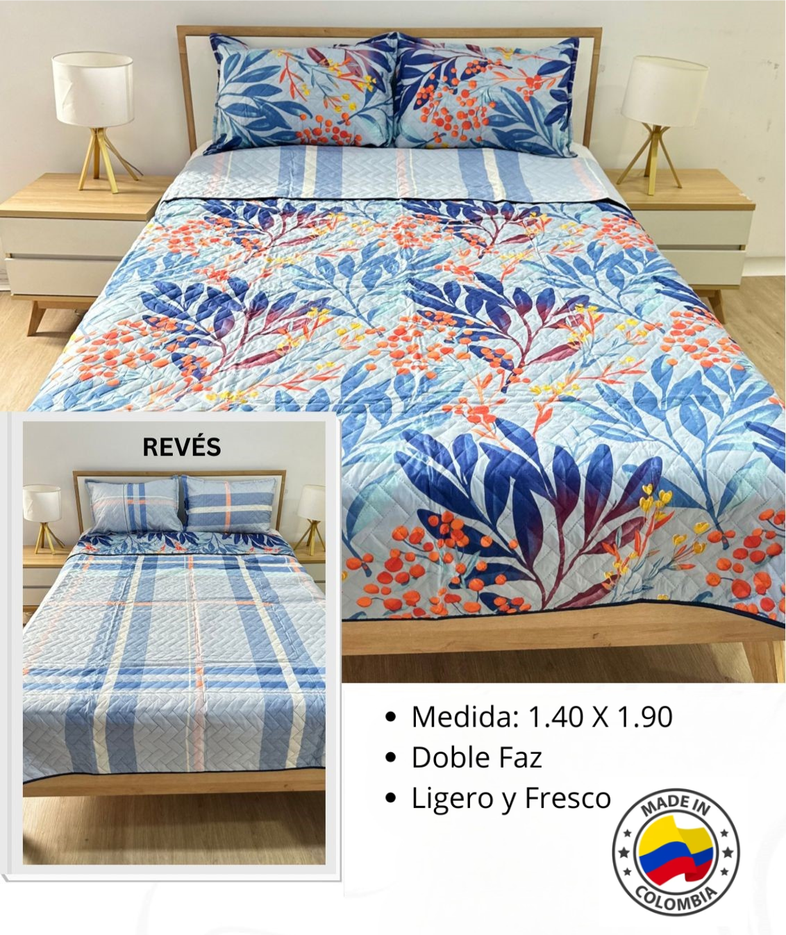 Cubrelecho Floral