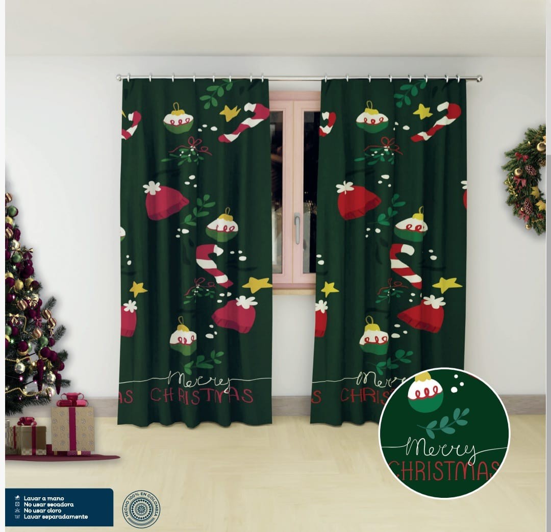 Cortinas De Navidad verde
