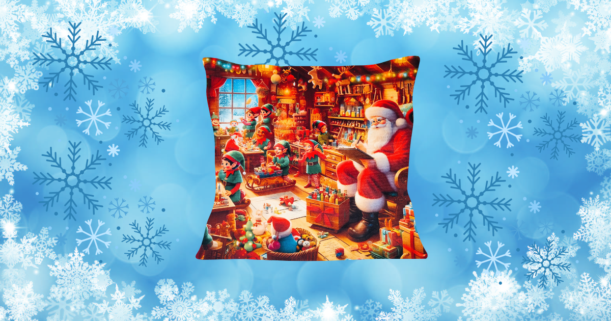 Cojin Navidad santa y duendes🎄✨