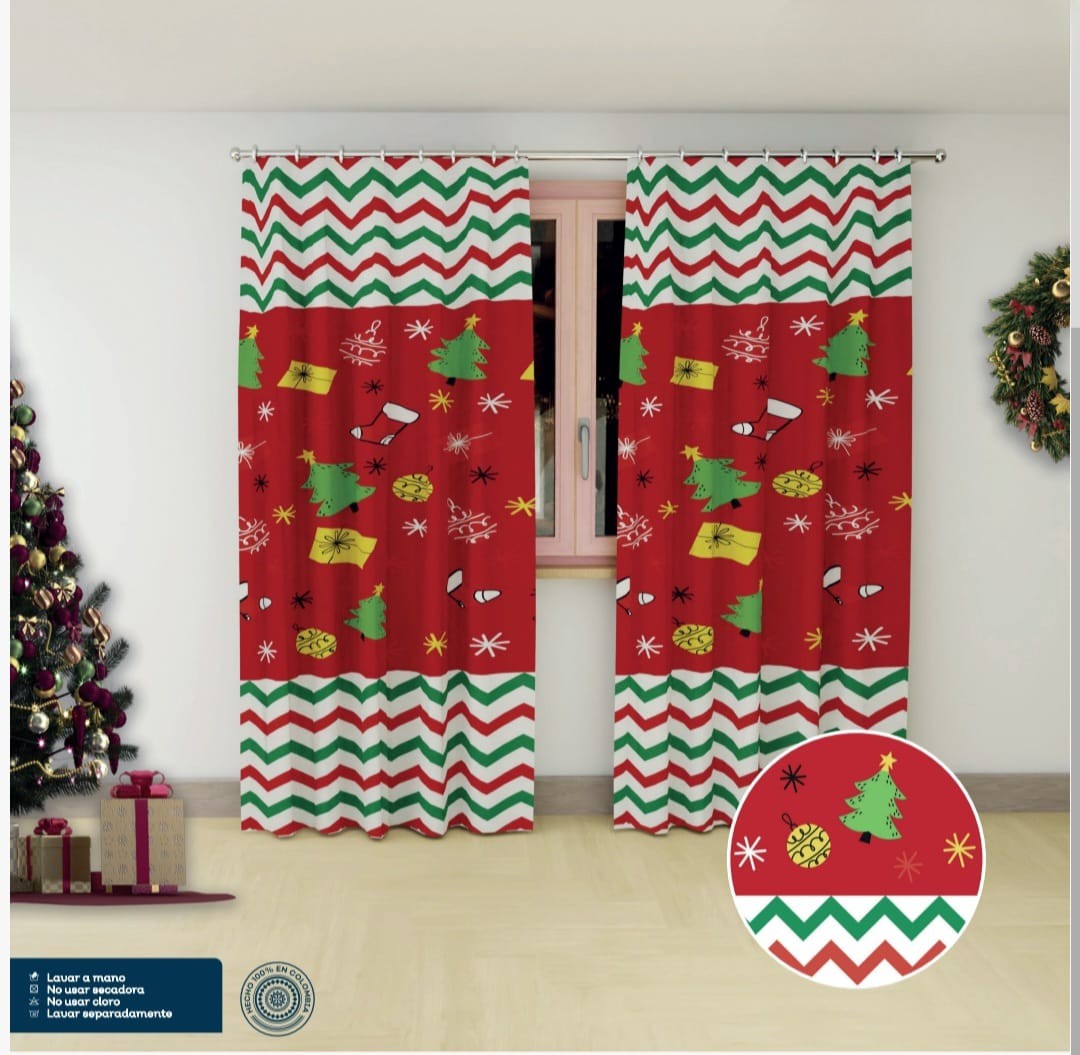 Cortinas De Navidad Roja