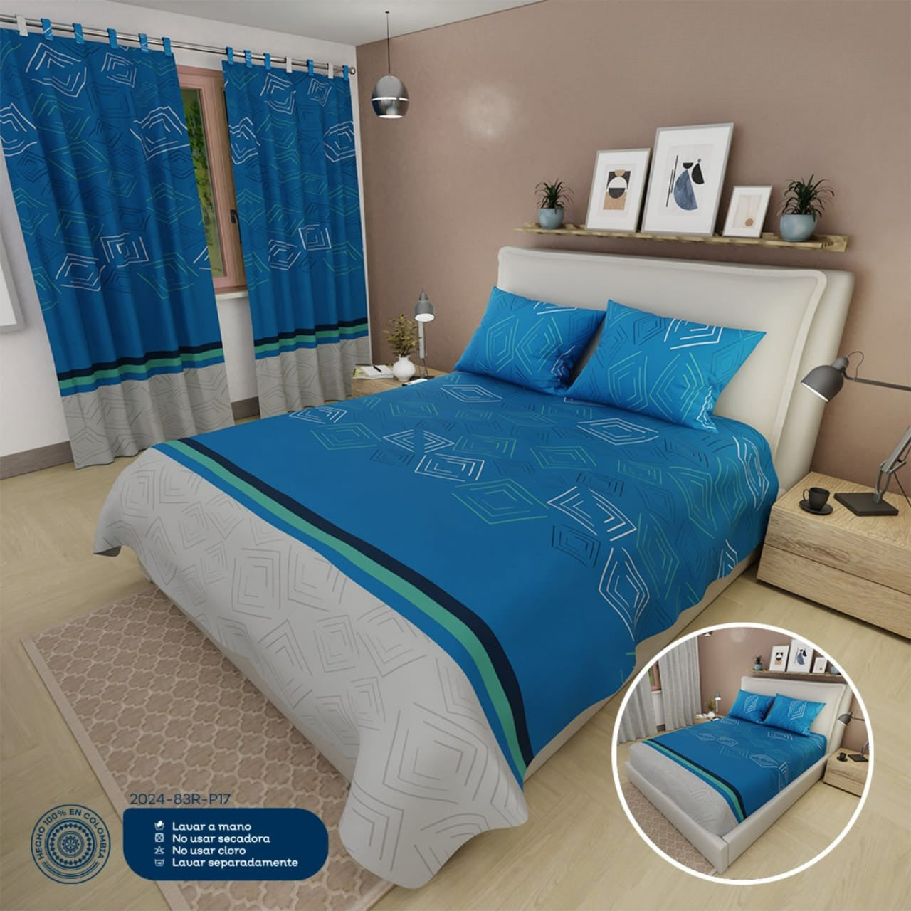 juego de sabanas blue de microfibra suavizada