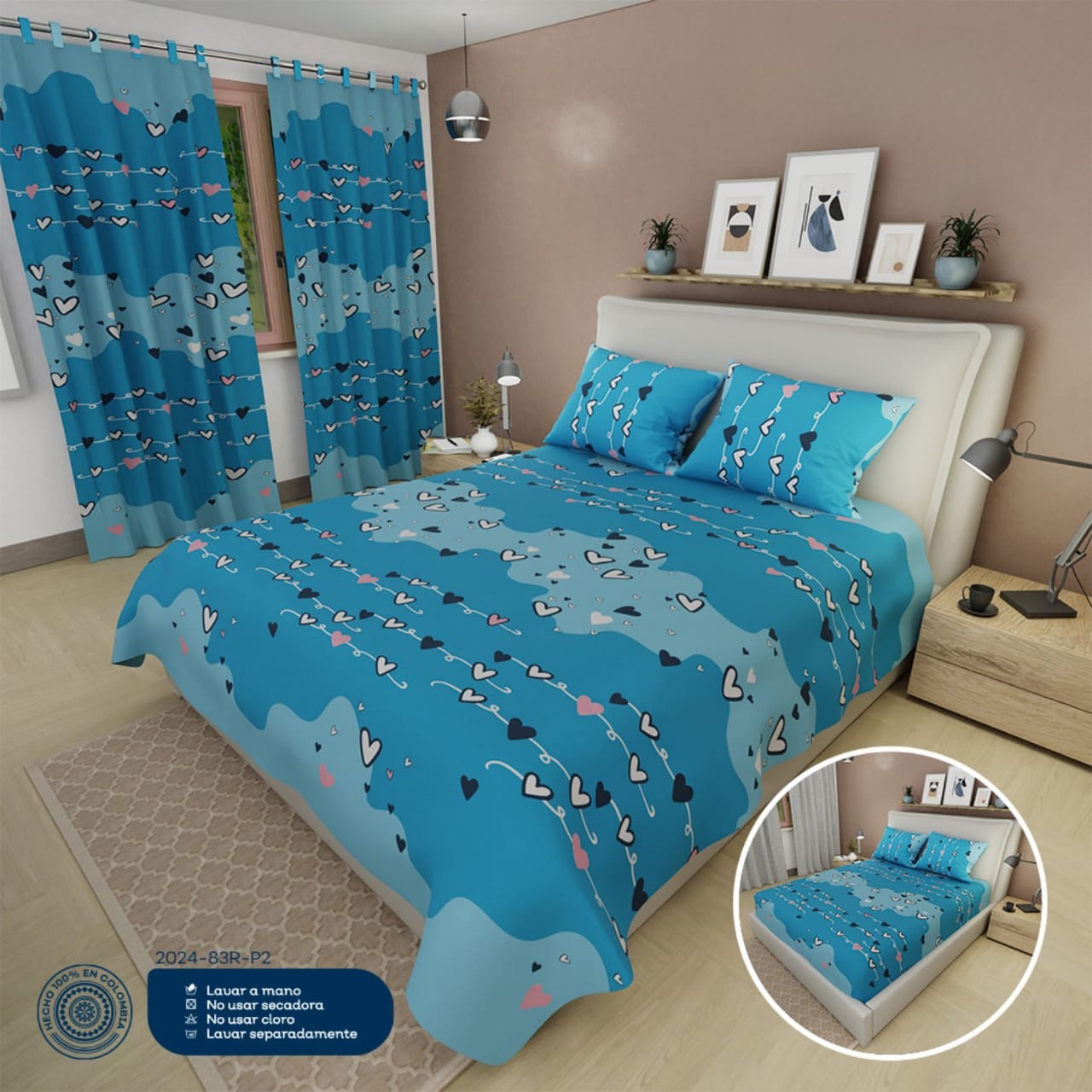 juego de sabanas corazones de microfibra suavizada