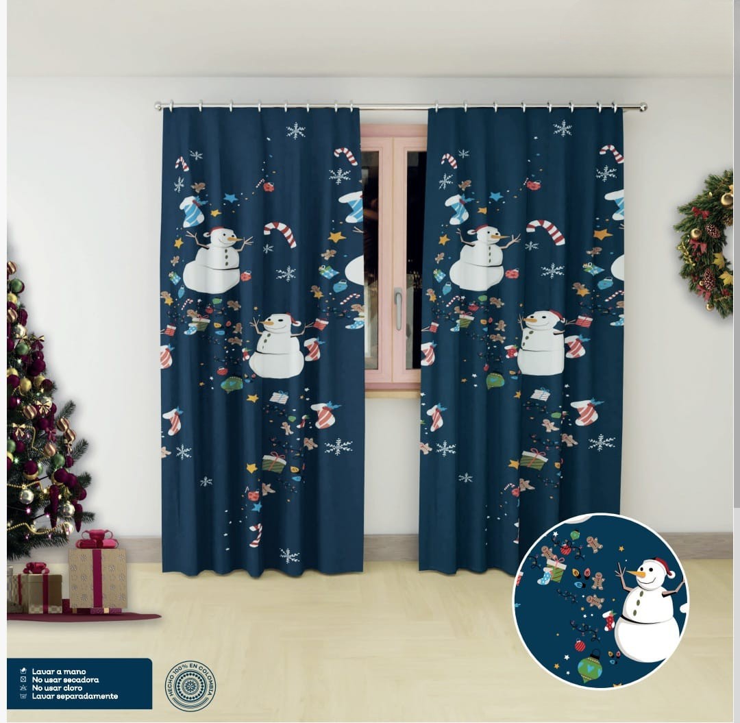 Cortinas De Navidad azul
